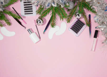 New year and Christmas for the masters of eyelash extension.の写真素材