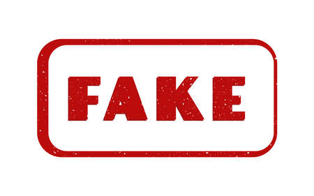 Fake news, rubber stamp on a white background, vector illustrationのイラスト素材
