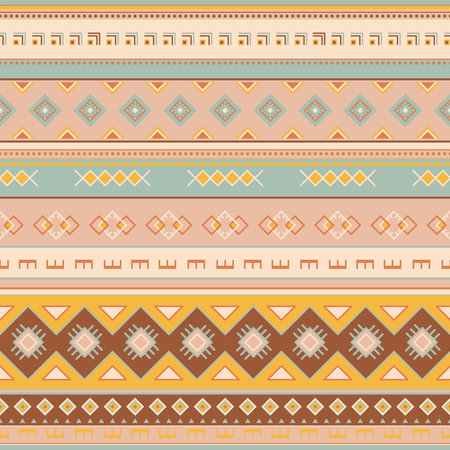Geometric vector seamless pattern in ethnic style. Textile printing, Mexican style. For website...