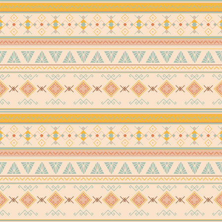 Seamless vector geometric pattern. Tribal ethnic drawing. Wallpaper, fabric design, fabric, paper,...