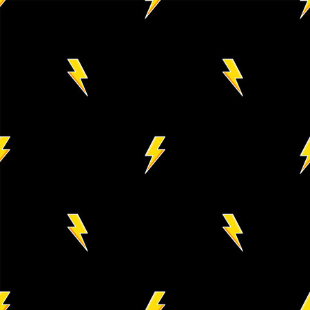 Seamless pattern with lightning. Flat vector illustration. For printing on T-shirts and other...