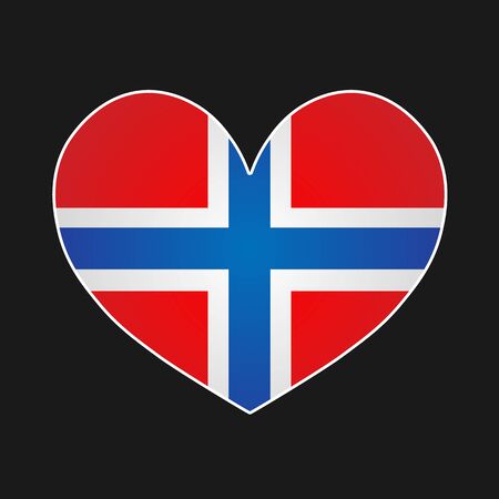 heart with norway flagのイラスト素材