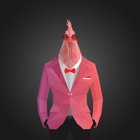 Fire cock in suitのイラスト素材