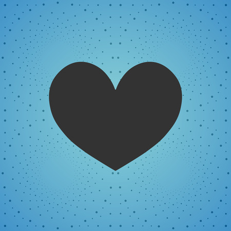 Black heart, blue background.のイラスト素材