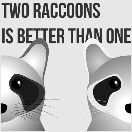 Two raccoons is better then one.のイラスト素材