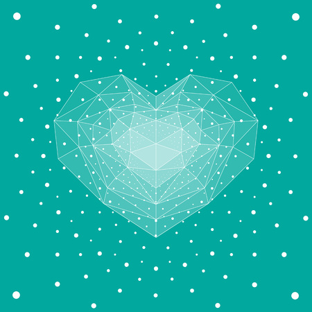 Cristal heart, white dots.のイラスト素材