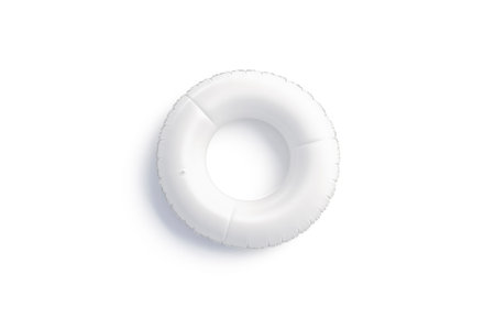 Blank white swim ring mock up isolated, top view, 3d rendering. Empty sport floaty circle mockup for...