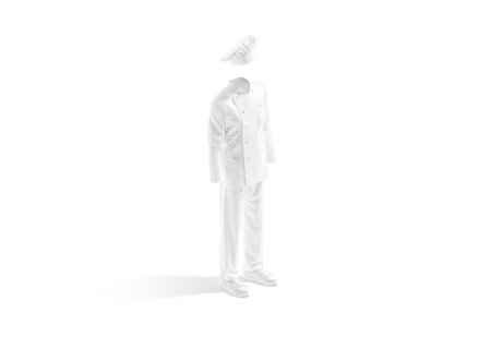 Blank white chef uniform mock up, side viewの写真素材