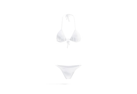 Blank white woman bikini mockup, front viewの写真素材
