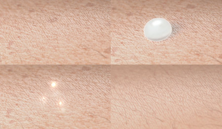 Old skin turning young surface macro ointment rejuvenationの写真素材