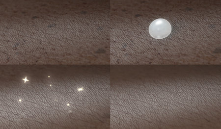 Old skin turning young surface macro ointment rejuvenationの写真素材