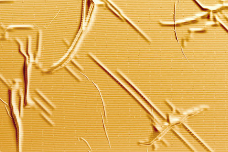 Blank gold adhesive crumpled tape mockup textureの写真素材