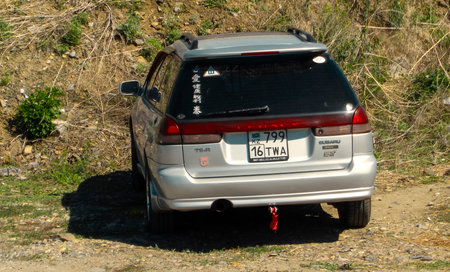 Kazakhstan, Ust-Kamenogorsk, may 2, 2020: Subaru Legacy second generation (1993â1999) - BD, BG, BKのeditorial素材