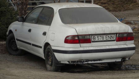 Kazakhstan, Ust-Kamenogorsk, marh 29, 2019: Toyota Corona. Old Japanese carのeditorial素材