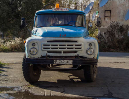 Kazakhstan, Ust-Kamenogorsk, october 4, 2019: Old soviet truck ZIL 130のeditorial素材