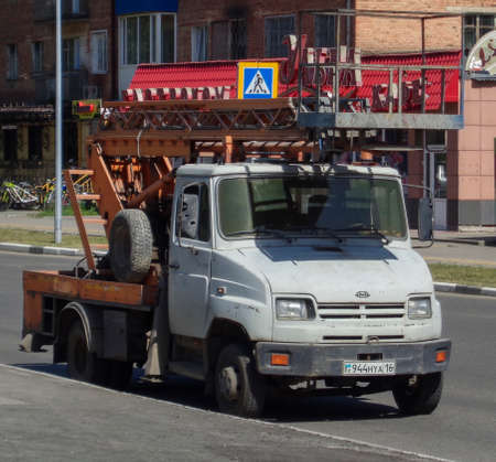Kazakhstan, Ust-Kamenogorsk, july 4, 2019: ZIL 5301. Bucket truckのeditorial素材