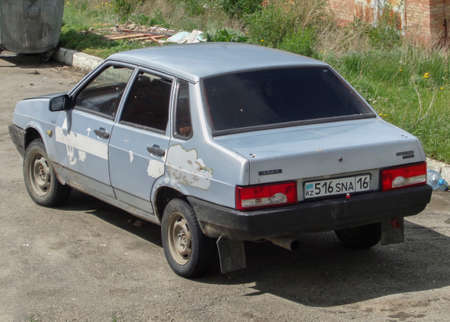Kazakhstan, Ust-Kamenogorsk, may 23, 2019: Lada Samara (Vaz 21099, Lada Sputnik) Old russian carのeditorial素材