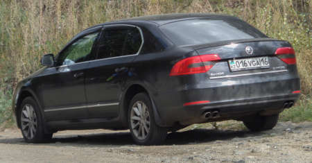 Kazakhstan, Ust-Kamenogorsk, September 10, 2019: Skoda Superb B6. Compact executive carのeditorial素材