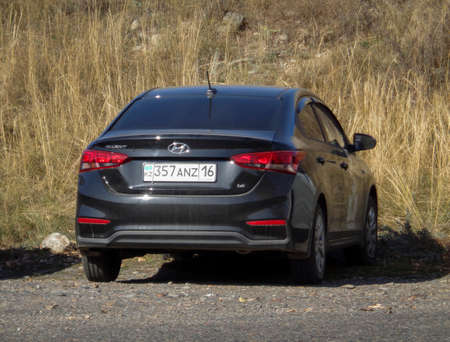 Kazakhstan, Ust-Kamenogorsk, October 4, 2019: Hyundai Accent. Korean carのeditorial素材