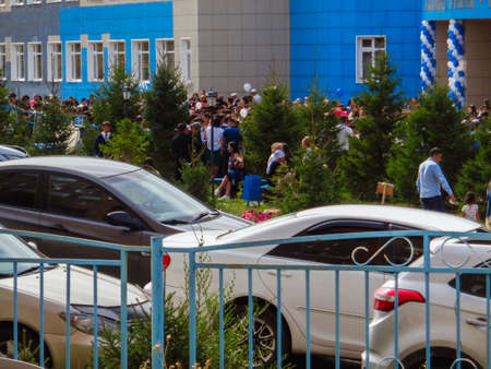 Kazakhstan, Ust-kamenogorsk, September 1, 2019: Mass event. First of septemberのeditorial素材