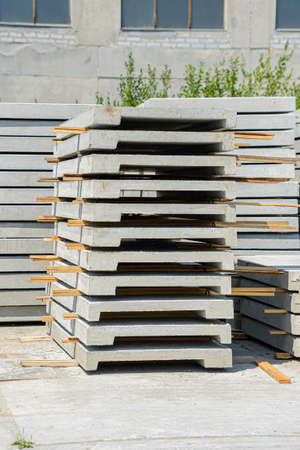 Reinforced concrete slabs for the construction of bridges, arrangement of pedestrian zonesの写真素材