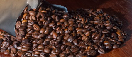 coffee beans closeupの写真素材
