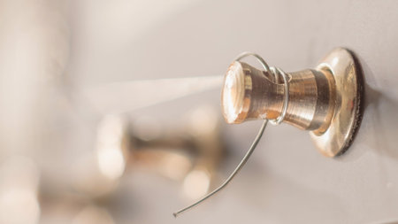 guitar head with pegs for string tension, macro