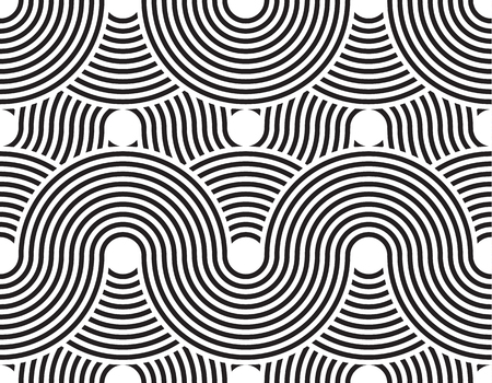Vector seamless pattern. Modern stylish texture. Geometric striped ornament. Monochrome linear weaving.のイラスト素材