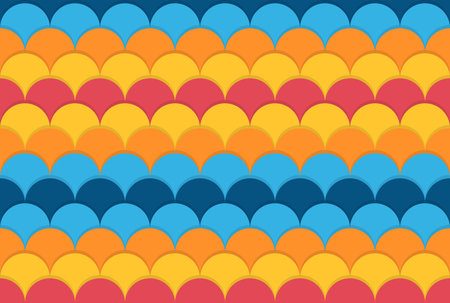 Seamless colorful pattern with circles, round flat, backgroundのイラスト素材