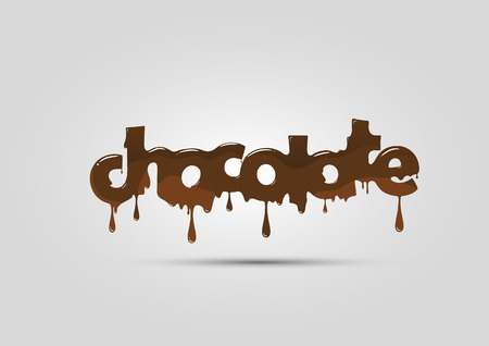Chocolate logo, word, melting and hotのイラスト素材