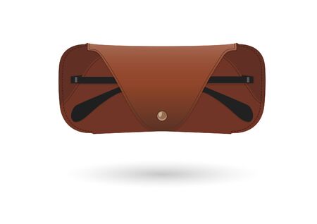 Leather spectacle case with eyeglassesのイラスト素材