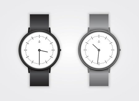 Classic Analog Men's Wrist Watch detailed vectorのイラスト素材