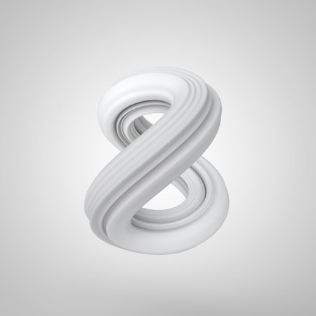 3D Number 8, 3D rendering, grey and matの写真素材