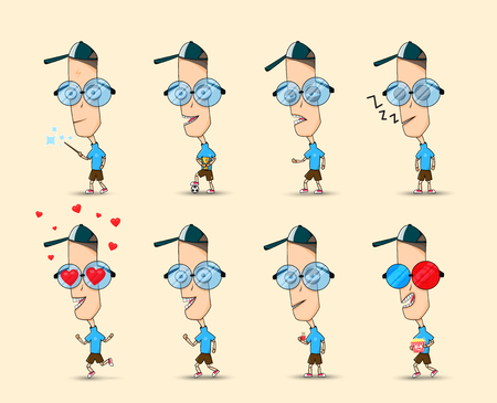 Different type of one character illustrationのイラスト素材