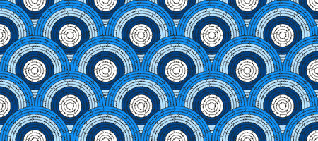 Circular pattern of colored labyrinth with dots.のイラスト素材