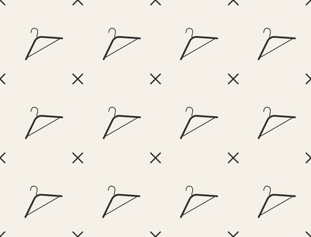 Seamless pattern with hanger, vector, tailoringのイラスト素材
