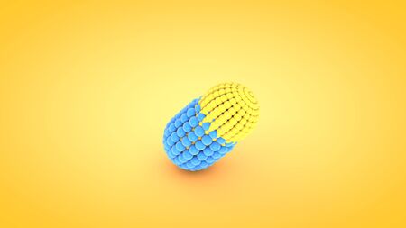 Isometric capsule atom array illustration, 3D renderingの写真素材