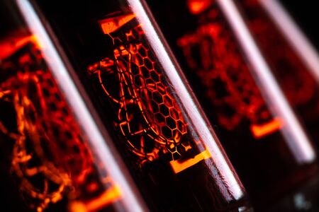 Red nixie tubes の写真素材