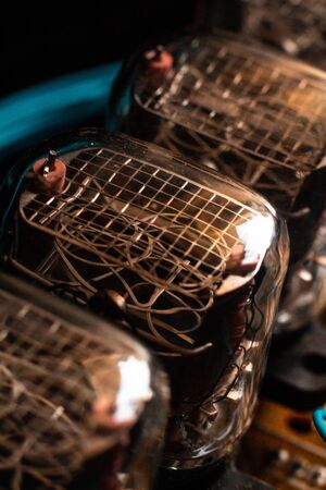 Nixie tubes IN-12 with wiresの写真素材