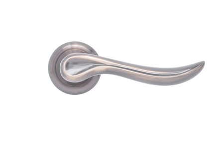 Metal door handle isolated on white background side viewの写真素材