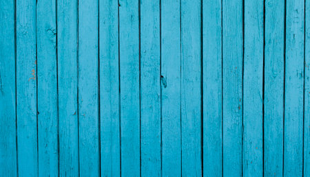 Old blue painted wooden fence texture. Abstract background and texture for design.の写真素材