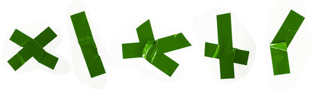 Green adhesive tape on white background, 3d rendering. computer digital drawing.