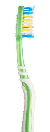 Old toothbrush on a white background. Isolate.の写真素材