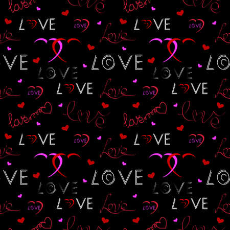 Love pattern. Valentines Day background. Vector illustrationのイラスト素材