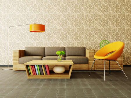 modern interior room with nice furniture insideの写真素材