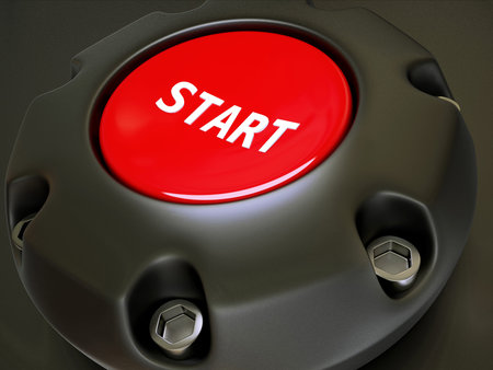 red button isolated on a black background