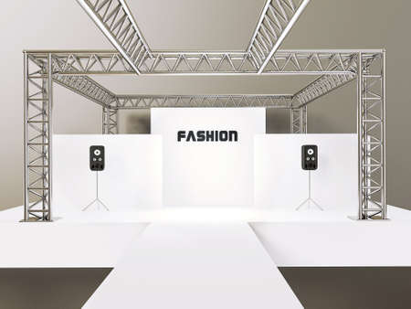 modern showroom with a red chairs and steel construction.の写真素材