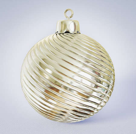 shiny chrictmas ball isolated on a blue background.の写真素材