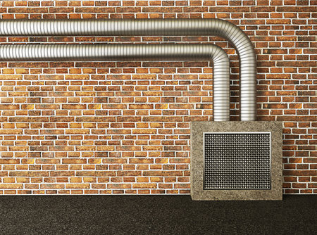 urban street wall with a meta pipe.