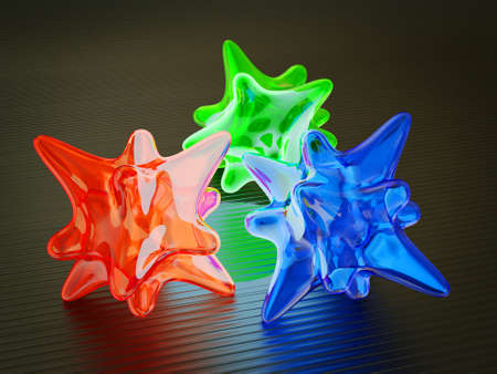 colorful garland isolated on a black backgroundの写真素材